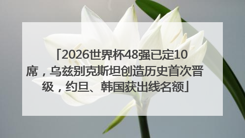 2026世界杯48强已定10席，乌兹别克斯坦创造历史首次晋级，约旦、韩国获出线名额