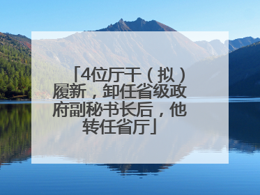 4位厅干（拟）履新，卸任省级政府副秘书长后，他转任省厅