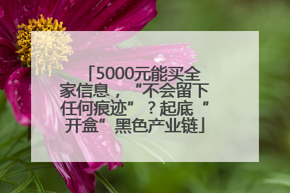 5000元能买全家信息，“不会留下任何痕迹”？起底“开盒”黑色产业链